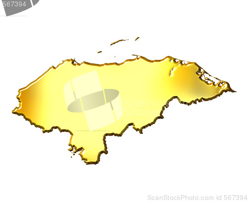 Image of Honduras 3d Golden Map