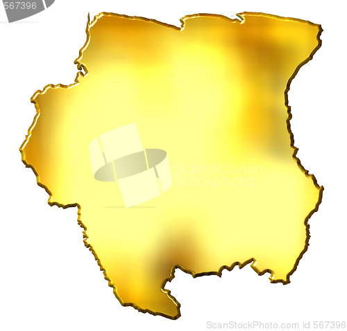 Image of Suriname 3d Golden Map