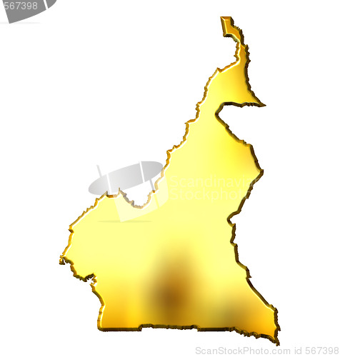 Image of Cameroon 3d Golden Map