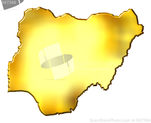 Image of Nigeria 3d Golden Map
