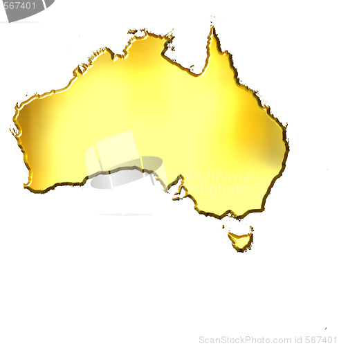 Image of Australia 3d Golden Map