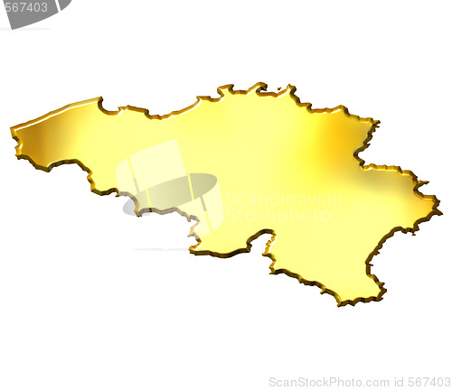 Image of Belgium 3d Golden Map