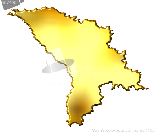 Image of Moldova 3d Golden Map