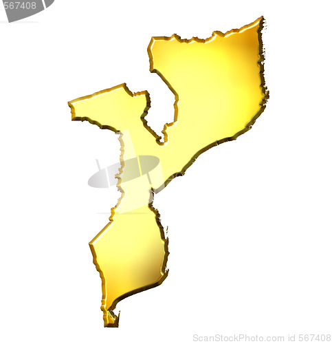 Image of Mozambique 3d Golden Map