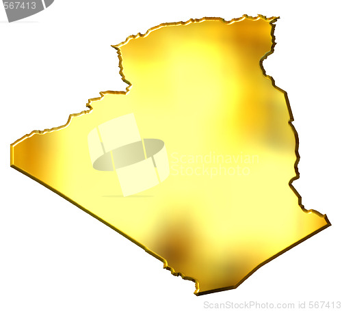 Image of Algeria 3d Golden Map