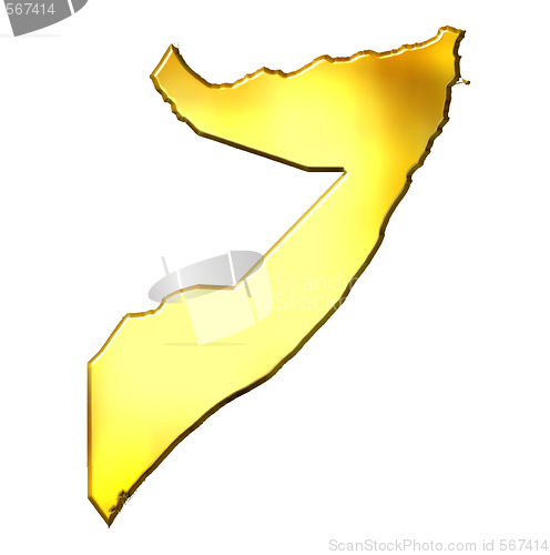 Image of Somalia 3d Golden Map