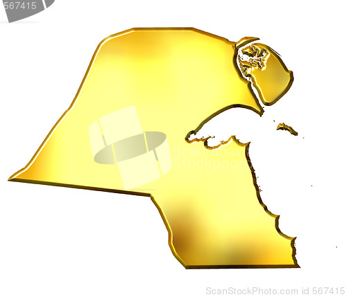 Image of Kuwait 3d Golden Map