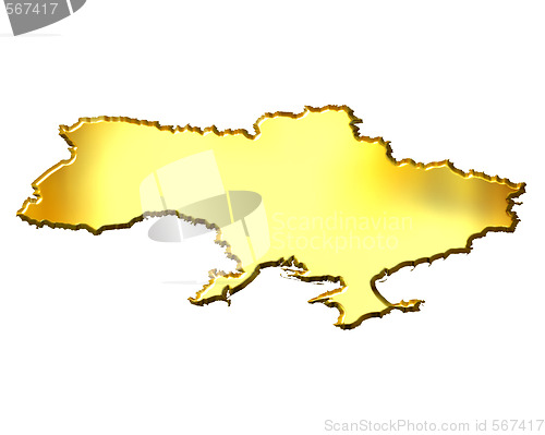 Image of Ukraine 3d Golden Map