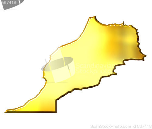 Image of Morocco 3d Golden Map