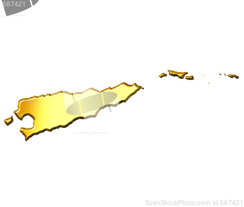 Image of East Timor 3d Golden Map