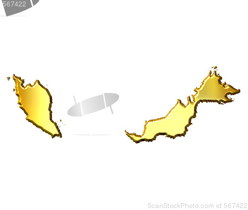 Image of Malaysia 3d Golden Map