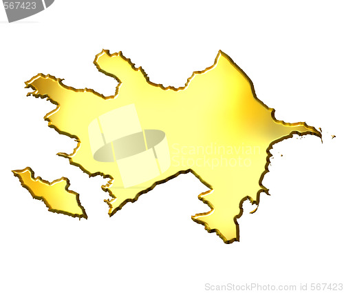 Image of Azerbaijan 3d Golden Map