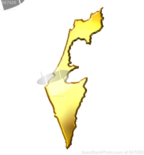 Image of Israel 3d Golden Map