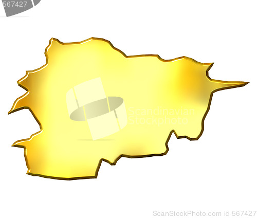 Image of Andorra 3d Golden Map