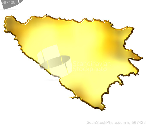 Image of Bosnia and Herzegovina 3d Golden Map