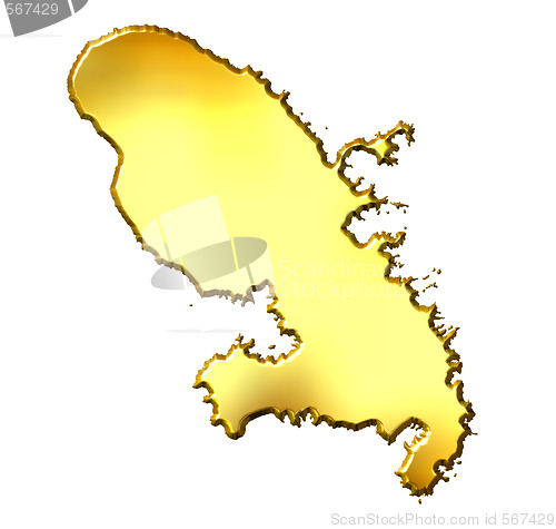 Image of Martinique 3d Golden Map