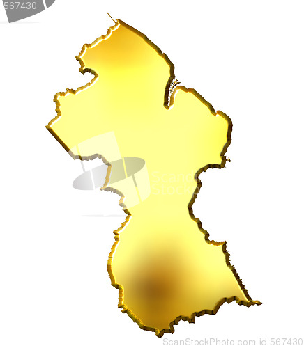 Image of Guyana 3d Golden Map