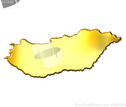 Image of Hungary 3d Golden Map