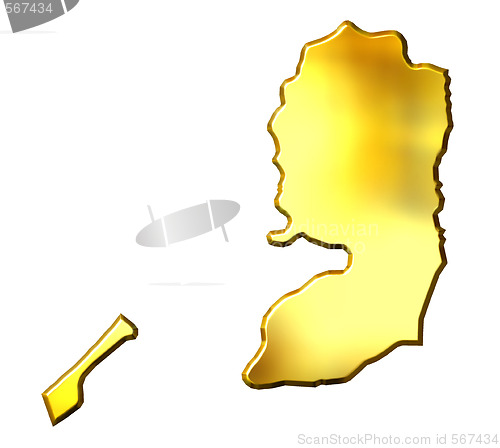 Image of Palestine 3d Golden Map