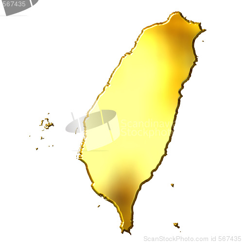 Image of Taiwan 3d Golden Map