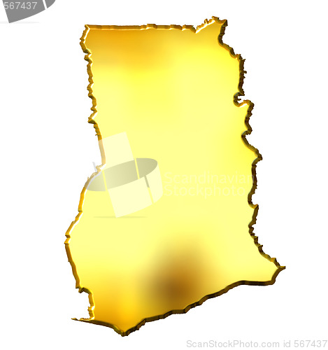 Image of Ghana 3d Golden Map