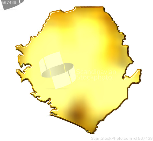 Image of Sierra Leone 3d Golden Map