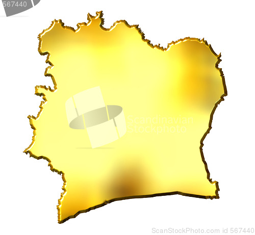 Image of Ivory Coast 3d Golden Map