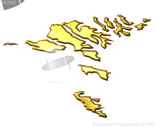 Image of Faroe Islands 3d Golden Map