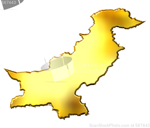 Image of Pakistan 3d Golden Map