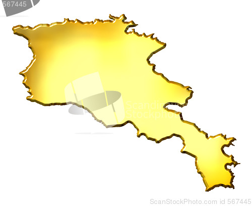 Image of Armenia 3d Golden Map