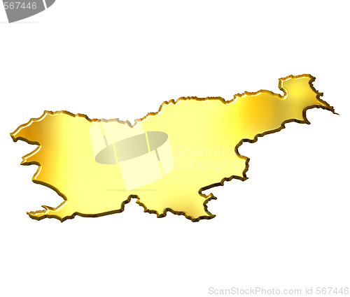 Image of Slovenia 3d Golden Map