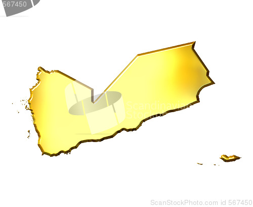 Image of Yemen 3d Golden Map