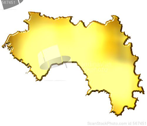 Image of Guinea 3d Golden Map