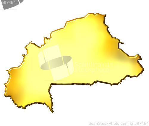 Image of Burkina Faso 3d Golden Map