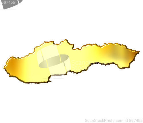 Image of Slovakia 3d Golden Map