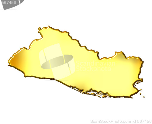 Image of El Salvador 3d Golden Map