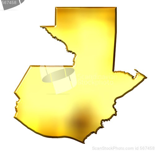 Image of Guatemala 3d Golden Map