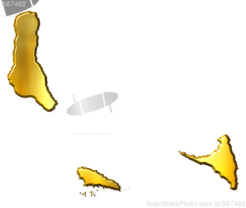 Image of Comoros 3d Golden Map