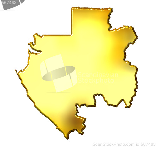 Image of Gabon 3d Golden Map