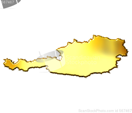 Image of Austria 3d Golden Map