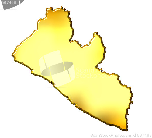 Image of Liberia 3d Golden Map