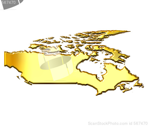 Image of Canada 3d Golden Map