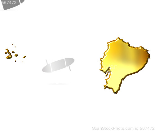 Image of Ecuador 3d Golden Map