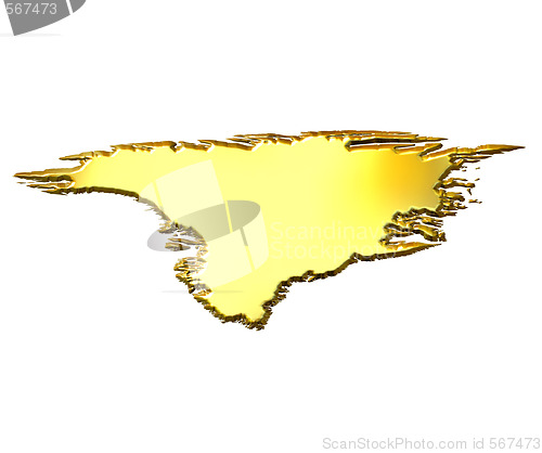 Image of Greenland 3d Golden Map