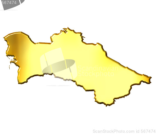 Image of Turkmenistan 3d Golden Map