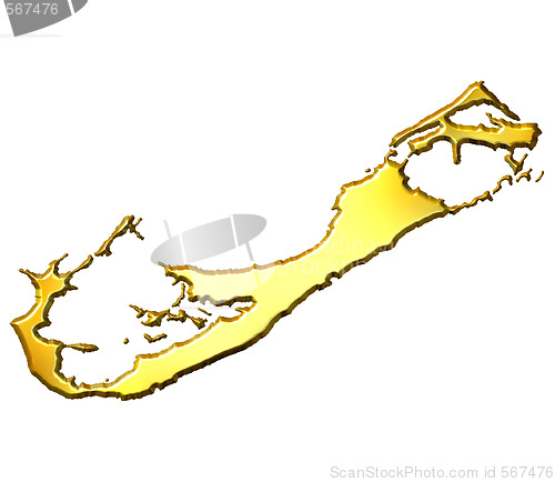 Image of Bermuda 3d Golden Map