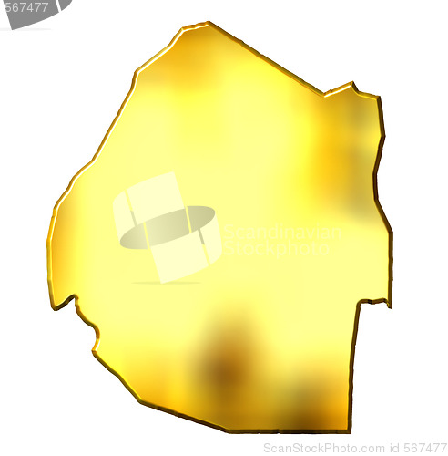 Image of Swaziland 3d Golden Map