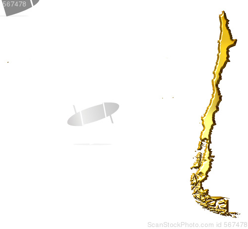 Image of Chile 3d Golden Map