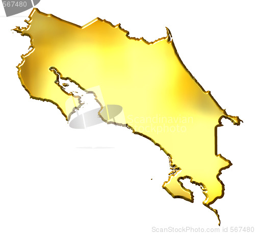 Image of Costa Rica 3d Golden Map