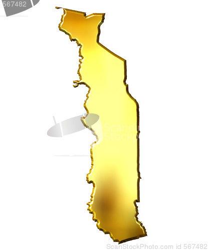 Image of Togo 3d Golden Map